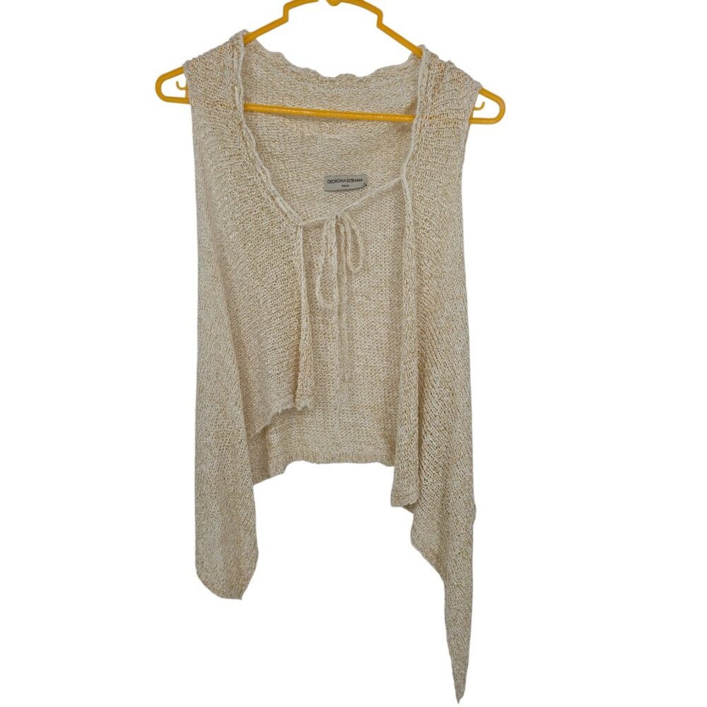 GEORGINA ESTEFANIA Small Womens Sweater Vest Asymmetrical Hand Knit